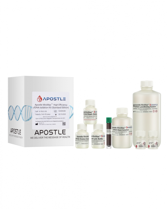 Apostle MiniMax High Efficiency Cell-Free DNA Isolation Kit (5mL x 50 preps, Standard Edition) Apostle MiniMax High Efficiency Cell-Free DNA Isolation Kit (5mL x 50 preps, Standard Edition)