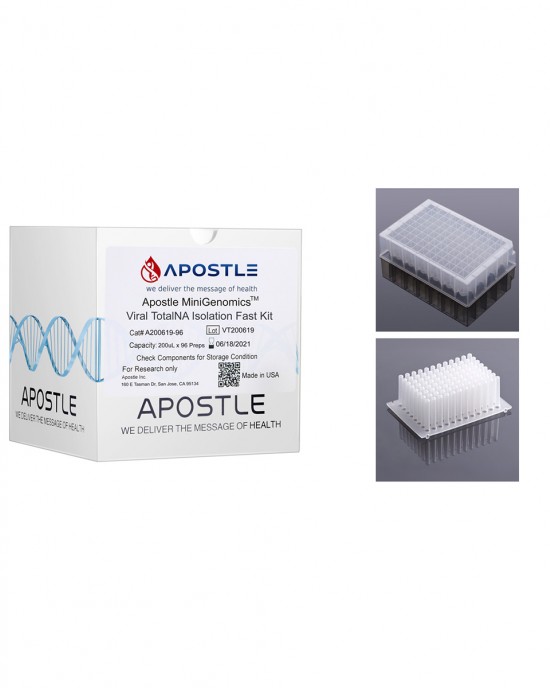 Apostle MiniGenomics Viral Total NA Isolation Kit (6144 preps), with Plates & Tip Comb Included